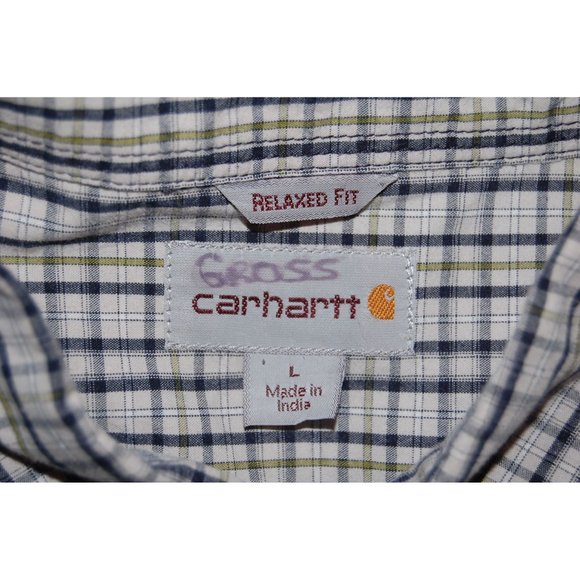 Carhartt Relaxed Fit Short Sleeve Button Up Shirt Men's Size Large Plaid - Picture 3 of 6